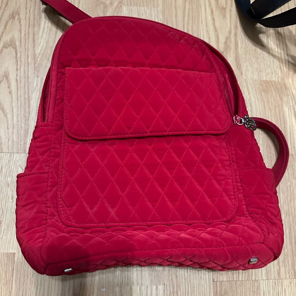 Like New Vera Bradley Quilted Red Backpack